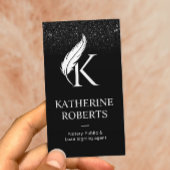 公証人ローン署名エージェント羽毛イニシャルロゴ 名刺