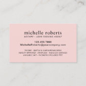 公証人ローン署名エージェント赤面バラ金ゴールド写真 名刺 (裏面)