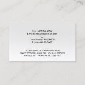 公証人ローン署名エージェント金ゴールドクイルロゴブラック 名刺 (裏面)