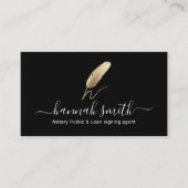 公証人ローン署名エージェント金ゴールドクイルロゴブラック 名刺 (正面)