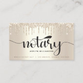 公証人ローン署名エージェント金ゴールドグリッタードリップスクリプト 名刺 (正面)