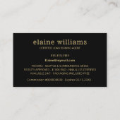 公証人ローン署名エージェント金ゴールドブラック 名刺 (裏面)