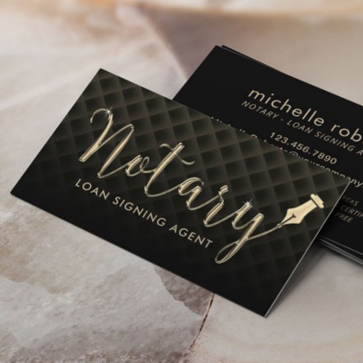 公証人ローン署名エージェント金ゴールドペン3Dスクリプトルクス 名刺