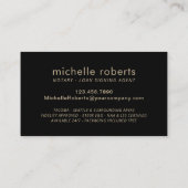 公証人ローン署名エージェント金ゴールドペン3Dスクリプトルクス 名刺 (裏面)