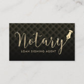 公証人ローン署名エージェント金ゴールドペン3Dスクリプトルクス 名刺 (正面)