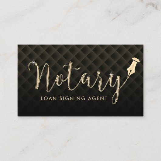 公証人ローン署名エージェント金ゴールドペン3Dスクリプトルクス 名刺 (正面)