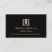 公証人ローン署名エージェント金ゴールドペンNibロゴブラック 名刺 (正面)