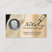 公証人ローン署名エージェント金ゴールド大理石瑪瑙の写真 名刺 (正面)