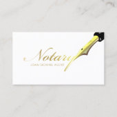 公証人ローン署名エージェント金ゴールド黒ペン 名刺 (正面)