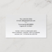 公証人ローン署名エージェント金ゴールドQuillロゴ海軍 名刺 (裏面)