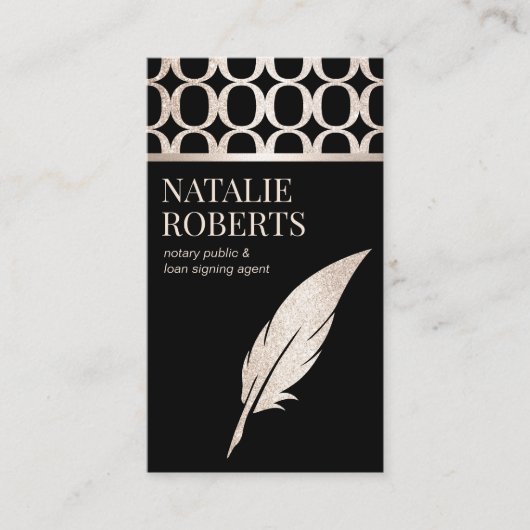 公証人ローン署名エージェント高級金ゴールドクイルペン 名刺 (正面)