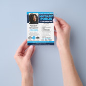 公証人ローン署名エージェント ネイビー 編集可能 チラシ (手)