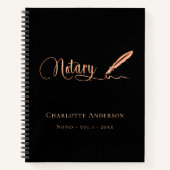 公証人ローン署名エージェント ブラックゴールド ネーム ノートブック (正面)