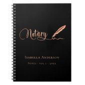 公証人ローン署名エージェント ブラック ゴールド シグネチャ ノートブック (正面)