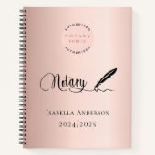 公証人ローン署名エージェント ローズゴールド ノートブック (正面)