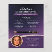 公証人ローン署名エージェント 現代的な紫色の写真 チラシ (正面)