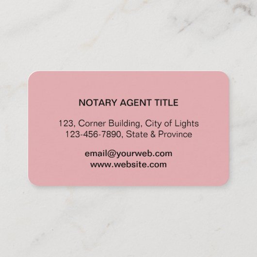 公証人ローン署名エージェントNibロゴ税バラ金ゴールド 名刺 (裏面)