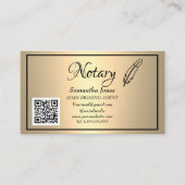 公証人ローン署名エージェントQRコードスキャン可能金ゴールド 名刺 (正面)