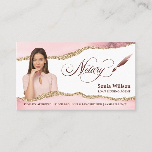 公証人ローン署名エージェントQRコード写真の挿入 名刺 (正面)