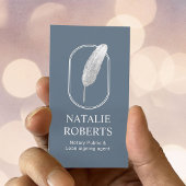 公証人ローン署名エージェントQuillロゴほこりっぽいブルー 名刺