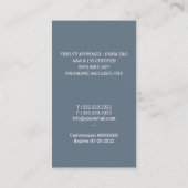 公証人ローン署名エージェントQuillロゴほこりっぽいブルー 名刺 (裏面)