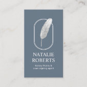 公証人ローン署名エージェントQuillロゴほこりっぽいブルー 名刺 (正面)