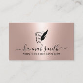 公証人ローン署名エージェントQuillロゴバラ金ゴールド 名刺 (正面)