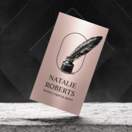 公証人ローン署名エージェントQuillロゴバラ金ゴールド 名刺