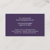 公証人ローン署名エージェントQuill署名パープル 名刺 (裏面)