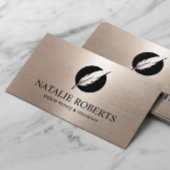 公証人ローン署名エージェンモダントの金ゴールドクイルロゴ 名刺