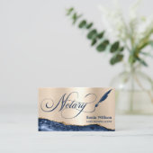 公証人ローン署名エージェンモダントネイビー・ブルー・アゲート 名刺 (スタンド正面)