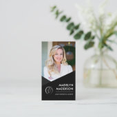 公証人ローン署名エージェンモダント黒い写真 名刺 (スタンド正面)