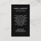 公証人ローン署名エージェンモダント黒い写真 名刺 (裏面)