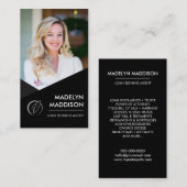 公証人ローン署名エージェンモダント黒い写真 名刺 (正面/裏面)