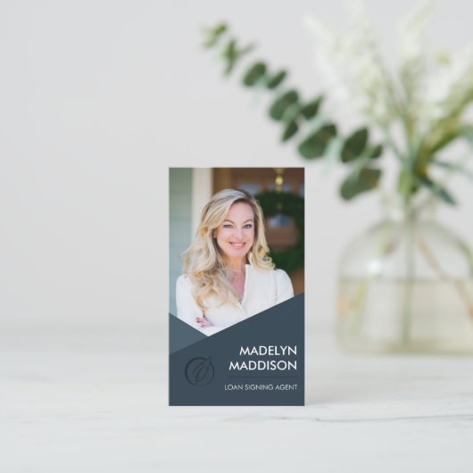 公証人ローン署名エージェンモダントDark Azure写真 名刺 (スタンド正面)