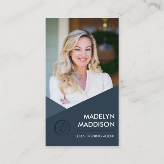 公証人ローン署名エージェンモダントDark Azure写真 名刺 (正面)