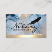 公証人ローン署名エージェン縁どトの金ゴールドと水の色 名刺 (正面)