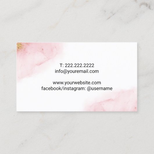 公証人ローン署名モダンエージェントピンク&金ゴールドグラデーション 名刺 (裏面)