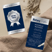 公証人ローン署名モダンエージェント海軍とシルバー 名刺