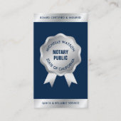 公証人ローン署名モダンエージェント海軍とシルバー 名刺 (正面)