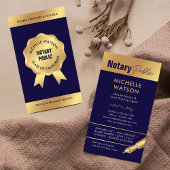 公証人ローン署名モダンエージェント海軍と金ゴールド 名刺