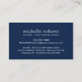 公証人ローン署名代理人のネイビー&シルバーフォト 名刺 (裏面)