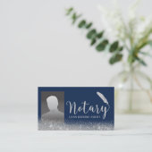 公証人ローン署名代理人のネイビー&シルバーフォト 名刺 (スタンド正面)