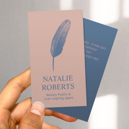 公証人ローン署名代理人クイルペンほこりっぽいバラ 名刺