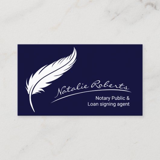 公証人ローン署名代理人クイル署名海軍 名刺 (正面)