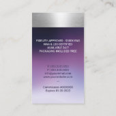 公証人ローン署名代理人シルバークイルパープル 名刺 (裏面)