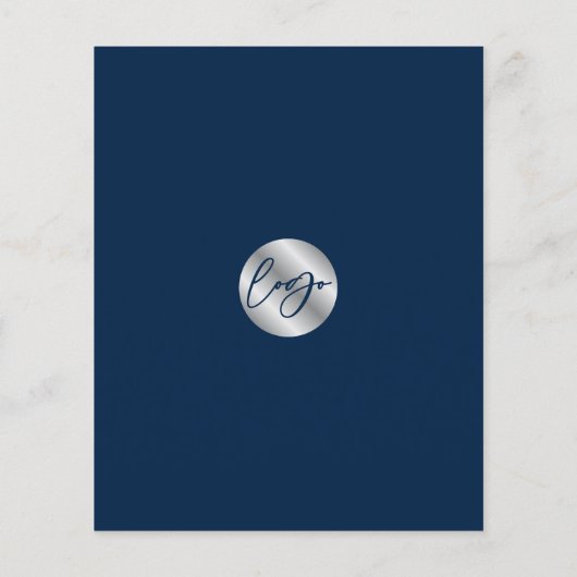 公証人ローン署名代理人スタンプ海軍とシルバーのロゴ チラシ (裏面)