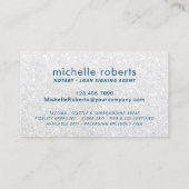 公証人ローン署名代理人ネイビーブルーシルバーグリッター 名刺 (裏面)