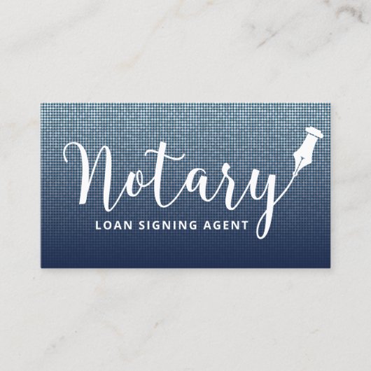 公証人ローン署名代理人ネイビーブルーシルバーグリッター 名刺 (正面)