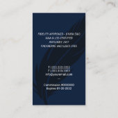 公証人ローン署名代理人フェザーQuill Pen Navy 名刺 (裏面)